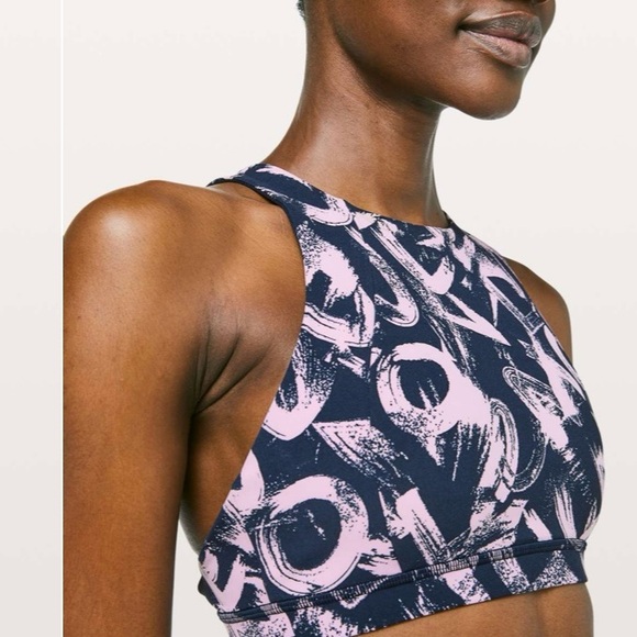 Lululemon Free to be Serene High Neck wordmark Graffiti